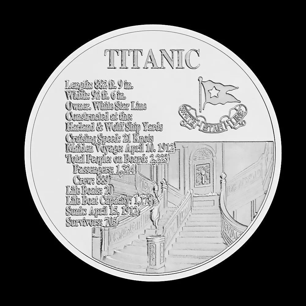 White Star Line Titanic The World's Largest Liner Collectible Silvery Plated Souvenir Coin Collection Gift Commemorative Coin 1544-Chinese Style Finds™