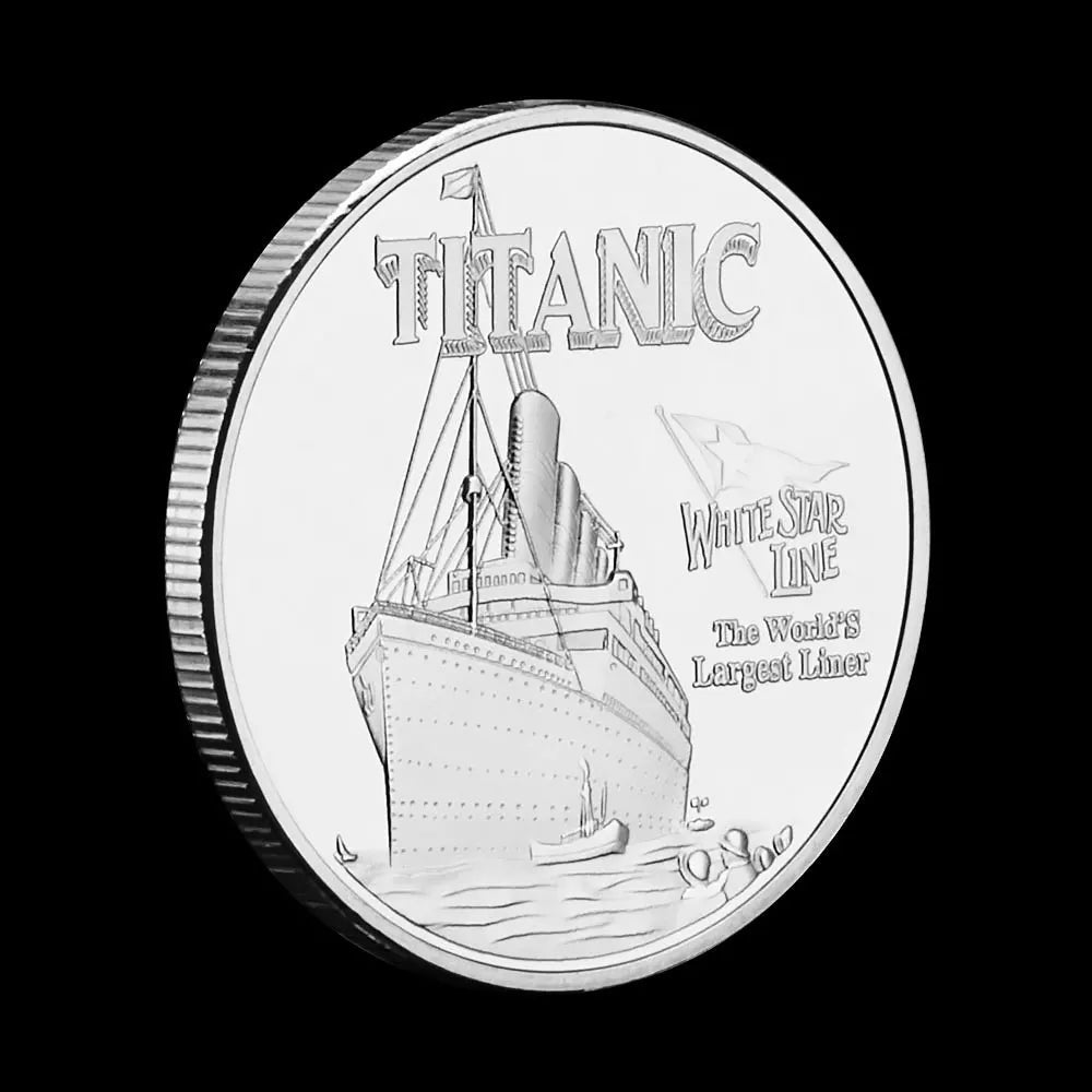 White Star Line Titanic The World's Largest Liner Collectible Silvery Plated Souvenir Coin Collection Gift Commemorative Coin 1544-Chinese Style Finds™