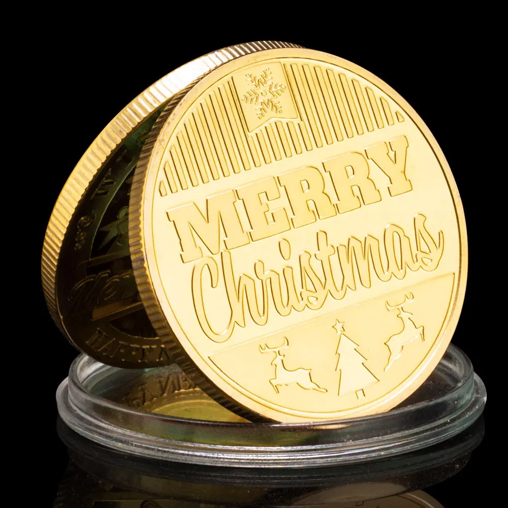 Wishing You All Good Merry Christmas and Happy New Year Commemorative Coins Souvenirs and Gift Ideas 1420-Chinese Style Finds™