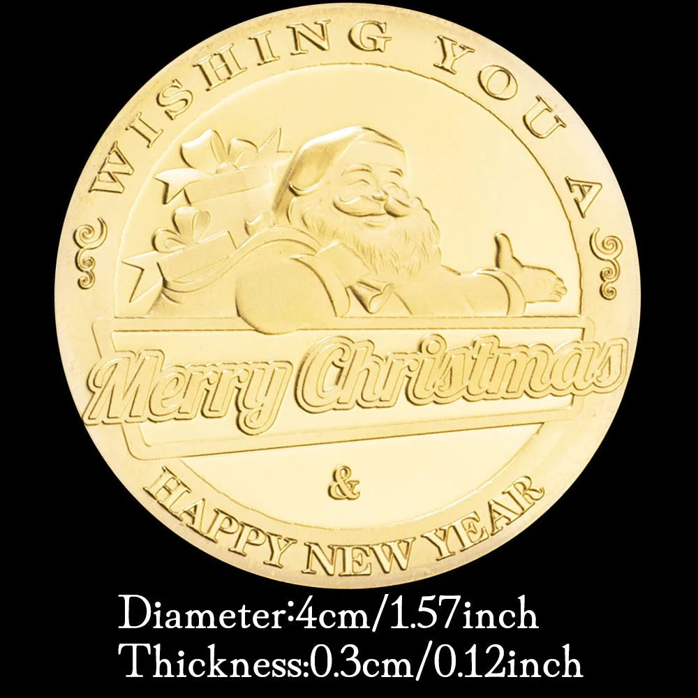 Wishing You All Good Merry Christmas and Happy New Year Commemorative Coins Souvenirs and Gift Ideas 1420-Chinese Style Finds™