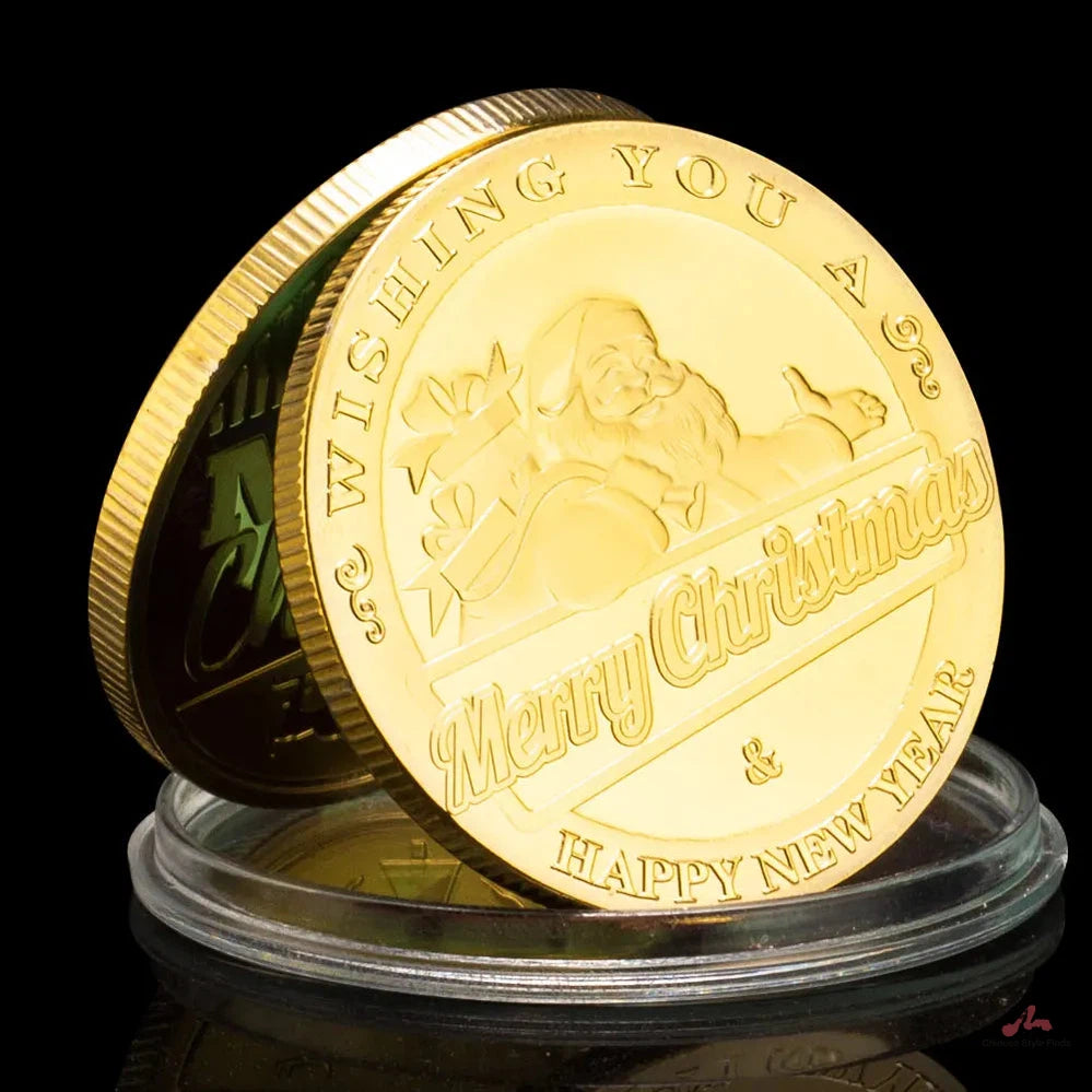 Wishing You All Good Merry Christmas and Happy New Year Commemorative Coins Souvenirs and Gift Ideas 1420-Chinese Style Finds™