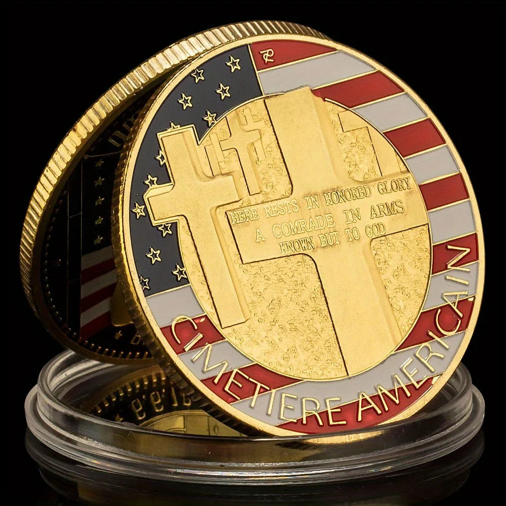 World War II Souvenir Coin 6.6.1944 Omaha Beach Commemorative Coin Normandy Landing Collection Art Golden Plated Challenge Coin 1381-Chinese Style Finds™