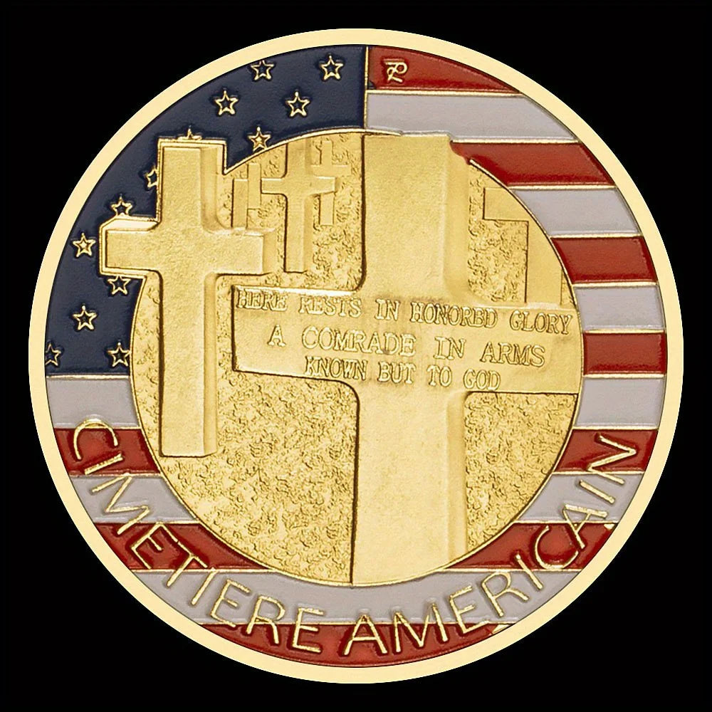 World War II Souvenir Coin 6.6.1944 Omaha Beach Commemorative Coin Normandy Landing Collection Art Golden Plated Challenge Coin 1381-Chinese Style Finds™