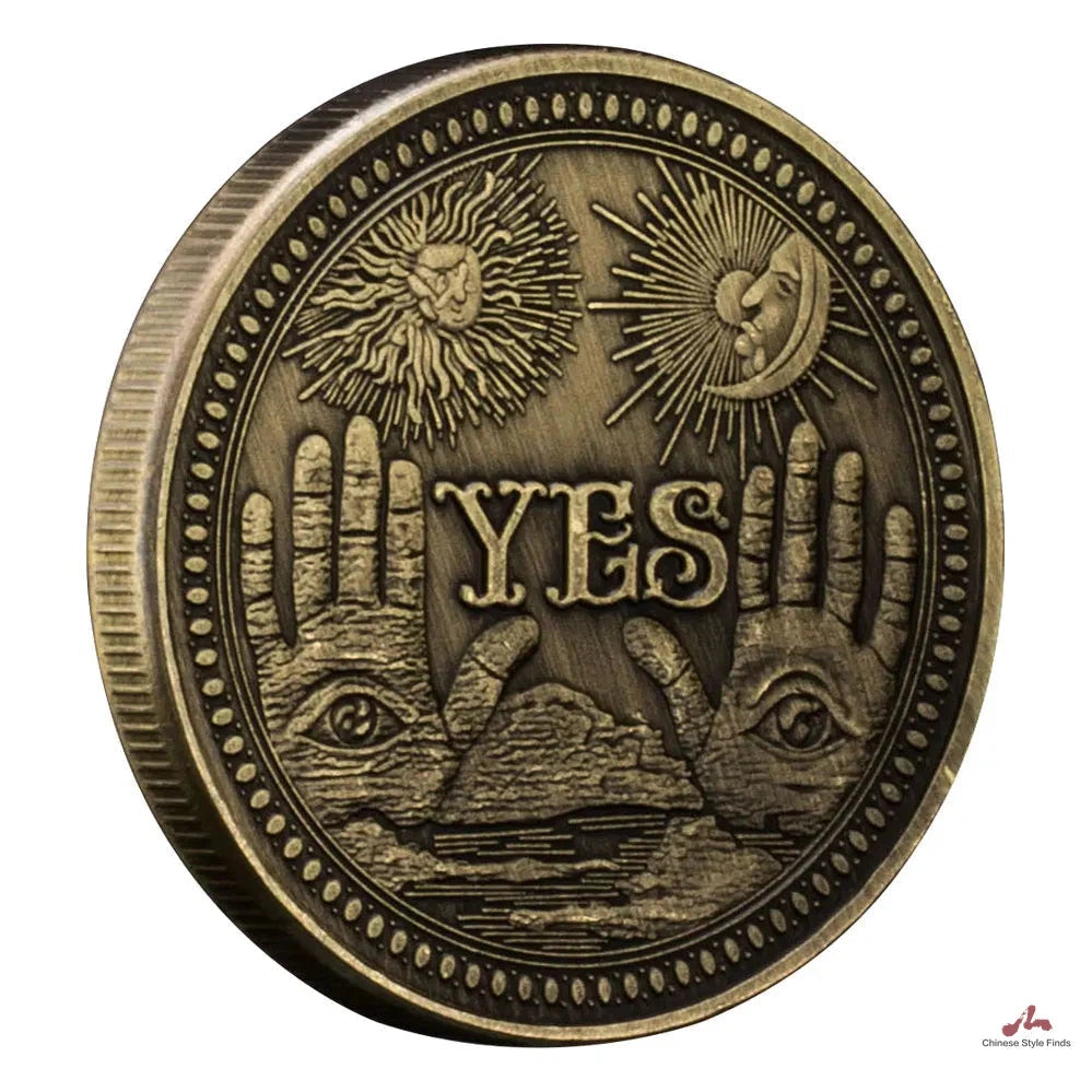 Yes or No Prediction Decision Coin Copper Plated Coin Souvenir Commemorative Coin Yes/No 1540-Chinese Style Finds™