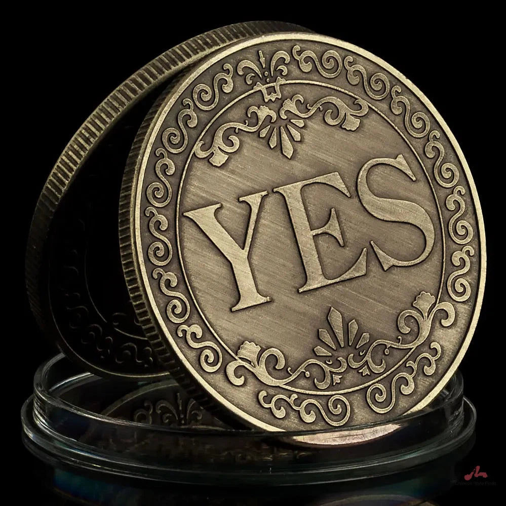 Yes or No Prediction Decision Coin Ouija All-Seeing Eye or Death Angel Gothic Copper Plated Coin Souvenir Commemorative Coin 1418-Chinese Style Finds™