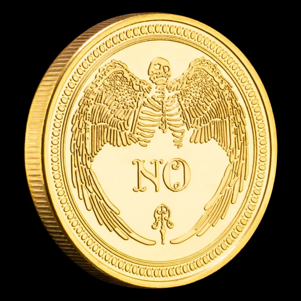 Yes or No Prediction Decision Coin Ouija All-Seeing Eye or Death Angel Gothic Gold Plated Metal Souvenir Commemorative Coins 1206-Chinese Style Finds™