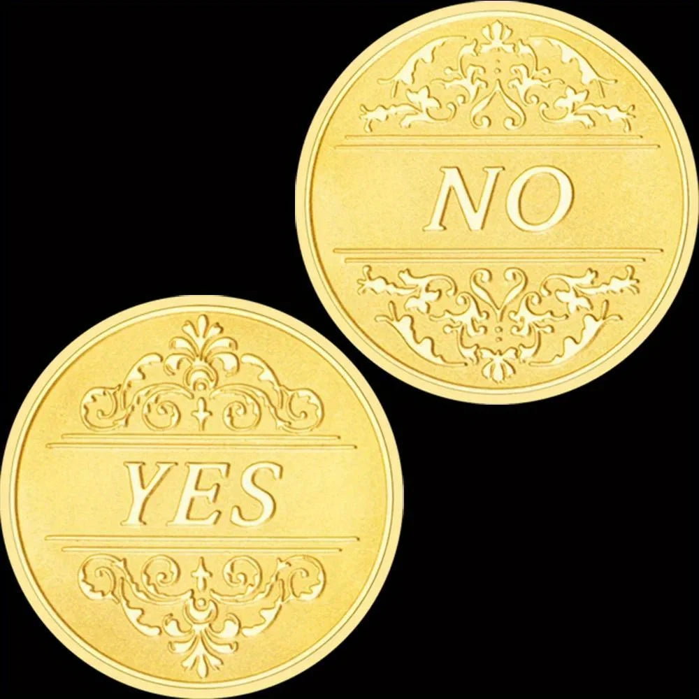 Yes or No Prediction Decision Coin Ouija All-Seeing Eye or Death Angel Gothic Golden Plated Coins Souvenir Commemorative Coin 1542-Chinese Style Finds™