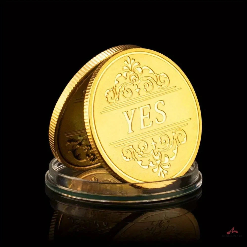 Yes or No Prediction Decision Coin Ouija All-Seeing Eye or Death Angel Gothic Golden Plated Coins Souvenir Commemorative Coin 1542-Chinese Style Finds™