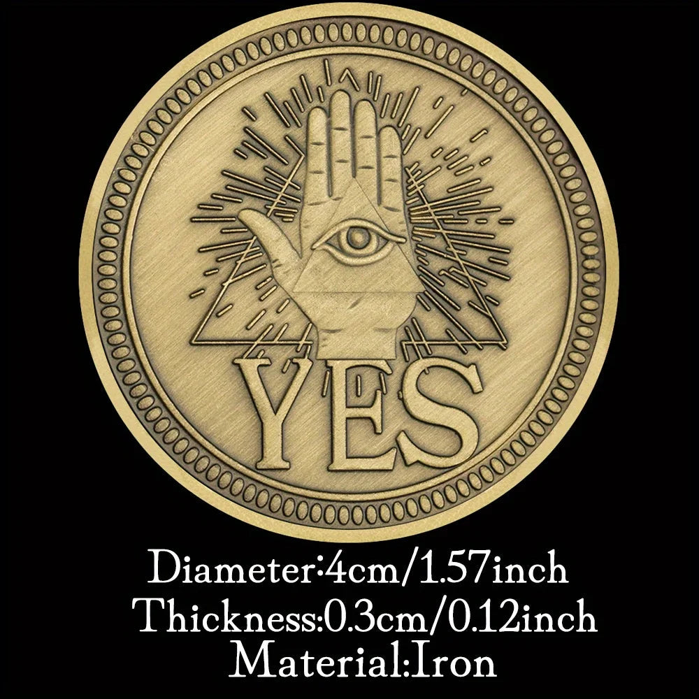 Yes or No Prediction Decision Coin Ouija All-Seeing Eye or Death Gothic Copper Plated Coin Souvenir Commemorative Coin 1387-Chinese Style Finds™