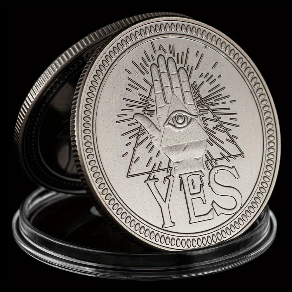 Yes or No Prediction Decision Coin Ouija All-Seeing Eye or Death Gothic Copper Plated Coin Souvenir Commemorative Coin 1387-Chinese Style Finds™