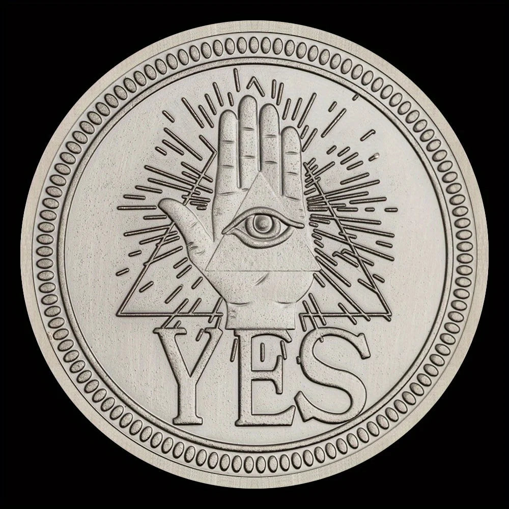 Yes or No Prediction Decision Coin Ouija All-Seeing Eye or Death Gothic Copper Plated Coin Souvenir Commemorative Coin 1387-Chinese Style Finds™