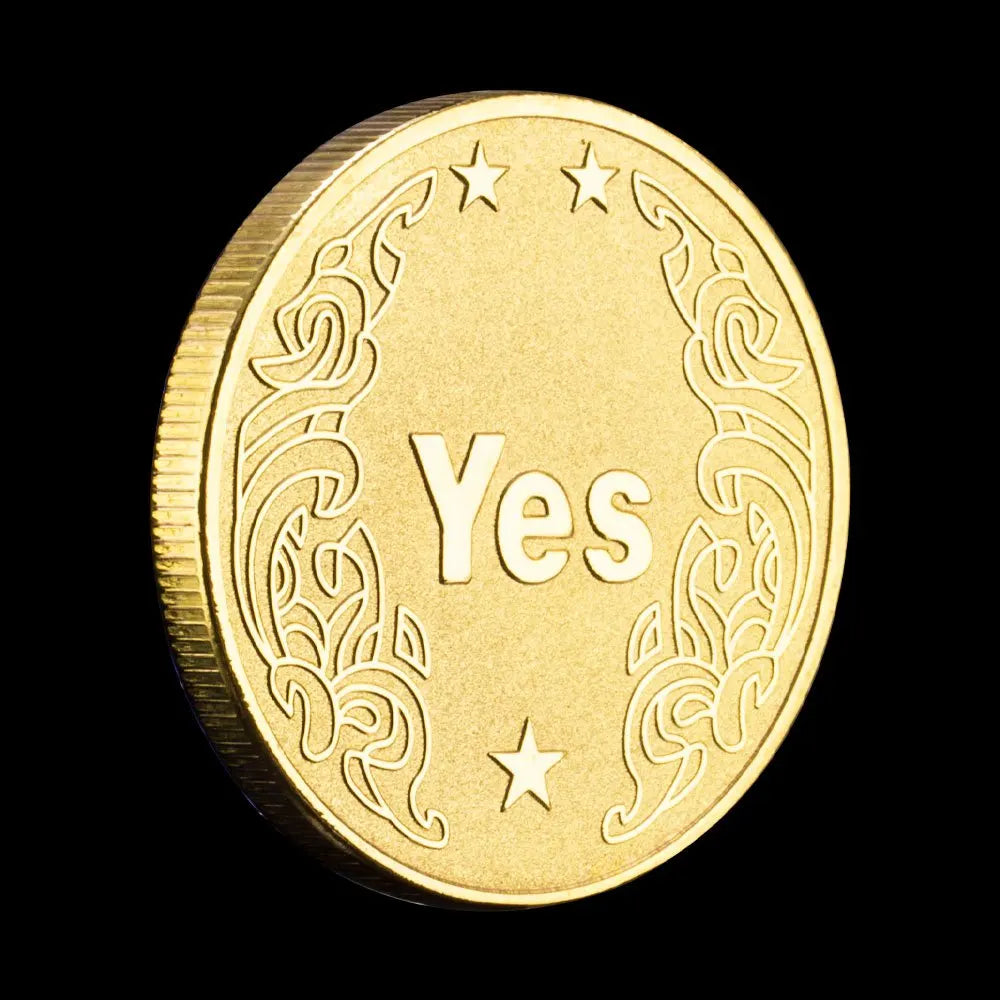 Yes or No Prediction Decision Coin Ouija Gothic Golden Plated Coin Souvenirs and Gift Ideas Commemorative Coins 1548-Chinese Style Finds™