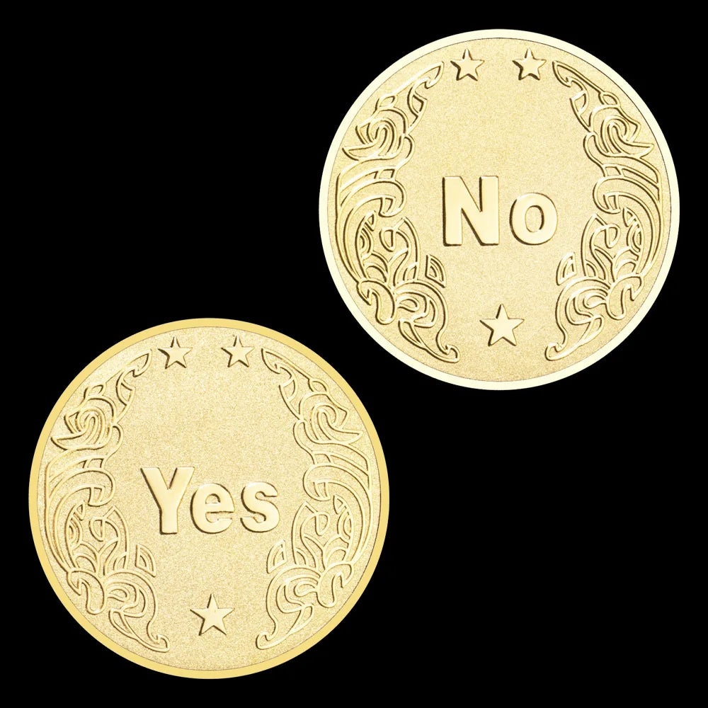 Yes or No Prediction Decision Coin Ouija Gothic Golden Plated Coin Souvenirs and Gift Ideas Commemorative Coins 1548-Chinese Style Finds™