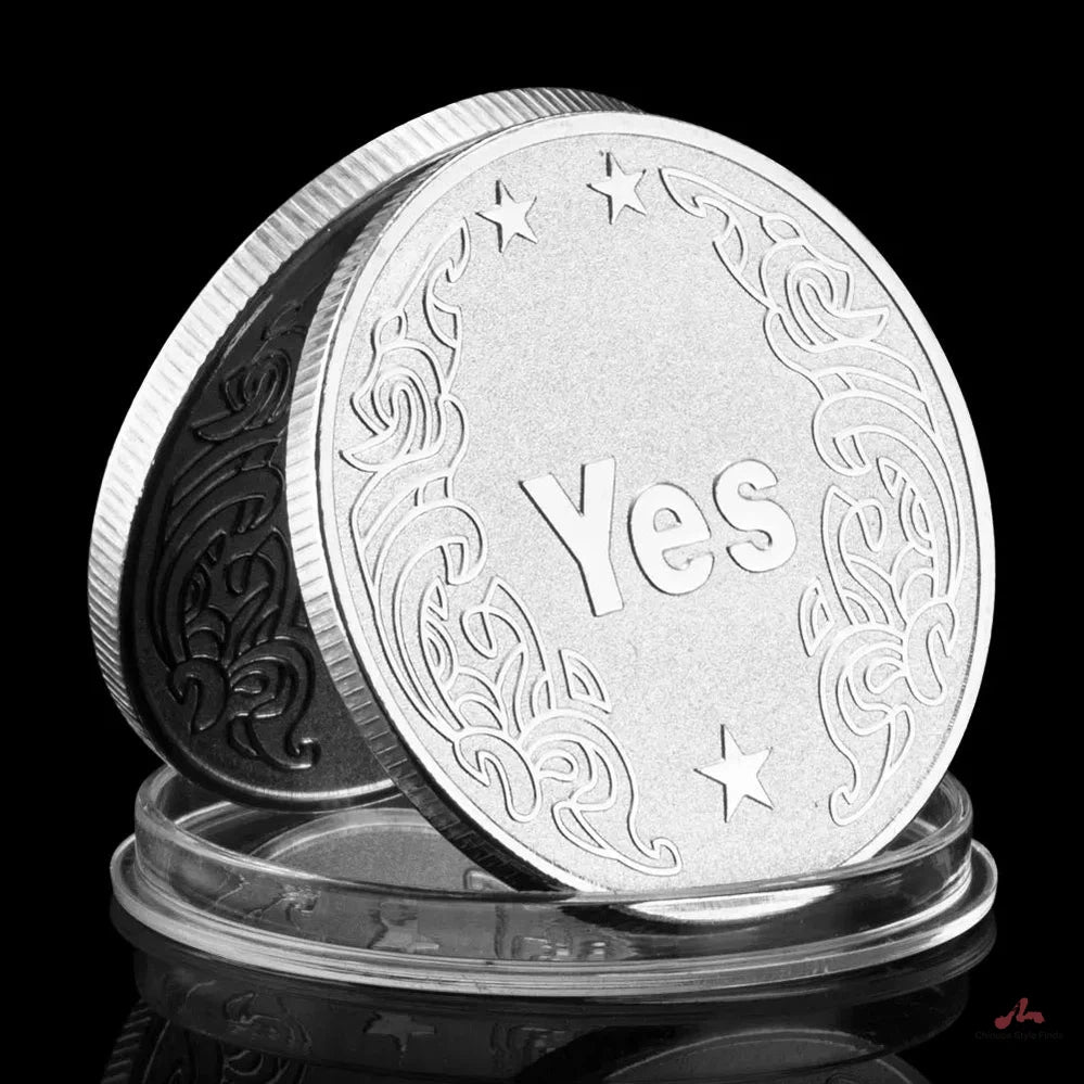 Yes or No Prediction Decision Coin Ouija Gothic Silvery Plated Coin Souvenirs and Gift Ideas Commemorative Coins 1208-Chinese Style Finds™