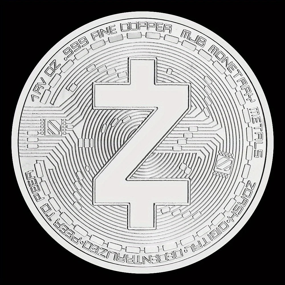 Zcash Crypto Coins Golden Plated Souvenirs and Gift Ideas ZEC Physical Cryptocurrency Coin Home Decorations Commemorative Coin 1405-Chinese Style Finds™