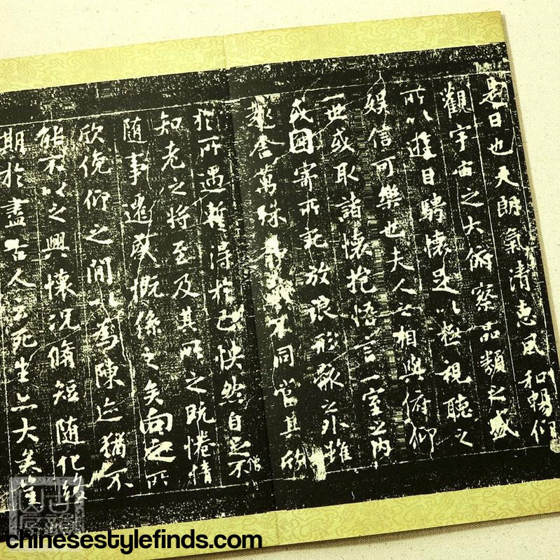 Handmade Antique Chinese Calligraphy Arts Copybook 定武兰亭序元柯九思本藏本欧阳询临摹 行书书法宣纸字帖书法-Chinese Style Finds™