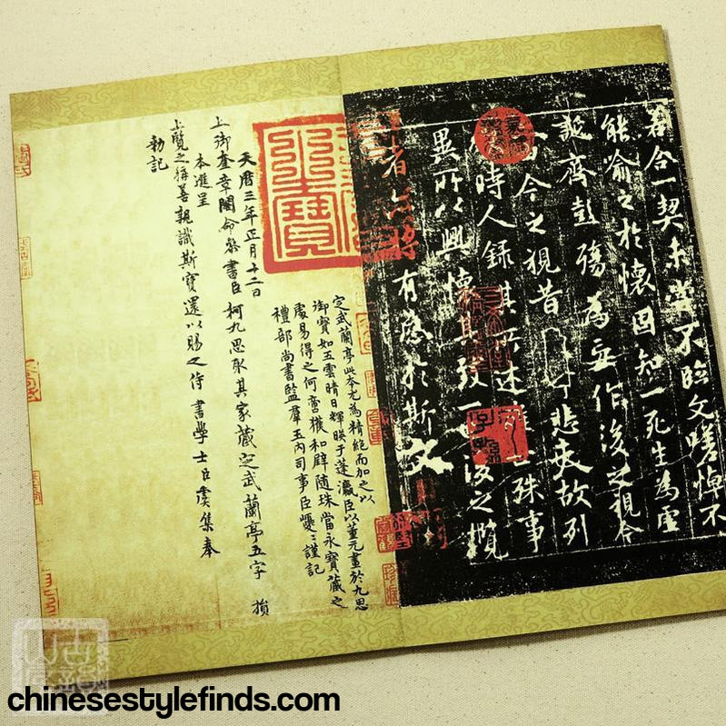 Handmade Antique Chinese Calligraphy Arts Copybook 定武兰亭序元柯九思本藏本欧阳询临摹 行书书法宣纸字帖书法-Chinese Style Finds™