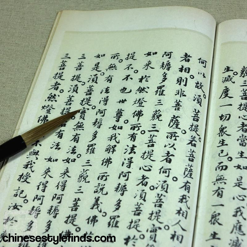 Handmade Antique Chinese Calligraphy Arts Copybook 苏轼书法金刚般若波罗蜜经 行书书法字帖宣纸复古线装本-Chinese Style Finds™