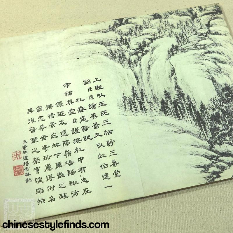 Handmade Antique Chinese Calligraphy Arts Copybook 王珣伯远帖 书法手工善本宣纸经折装字帖三希堂法帖-Chinese Style Finds™