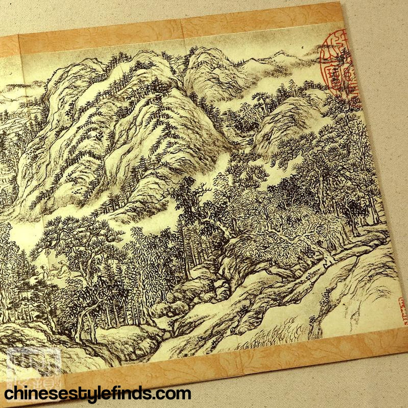 Handmade Antique Chinese Calligraphy Arts Copybook 文征明小楷字帖 文征明盘谷叙张若霭图宣纸毛笔手工经折装-Chinese Style Finds™