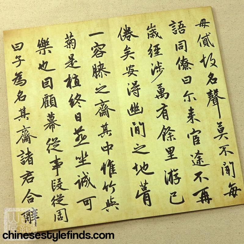 Handmade Antique Chinese Calligraphy Arts Copybook 元赵孟頫止斋记行书毛笔字帖 俞樾篆书书法宣纸书法经折本-Chinese Style Finds™