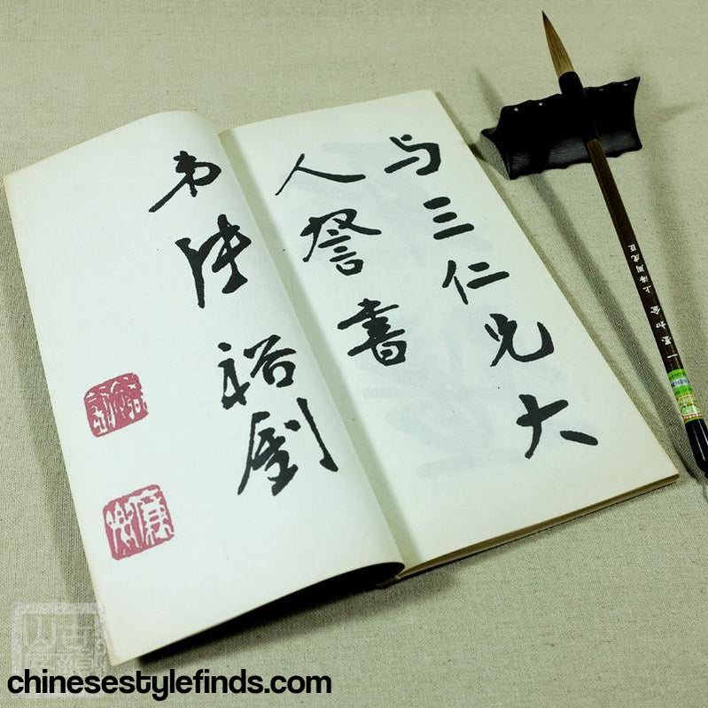 Handmade Antique Chinese Calligraphy Arts Copybook 张裕钊书法宝剑颂赞 书法善本宣纸手工线装书碑文墨迹字帖-Chinese Style Finds™