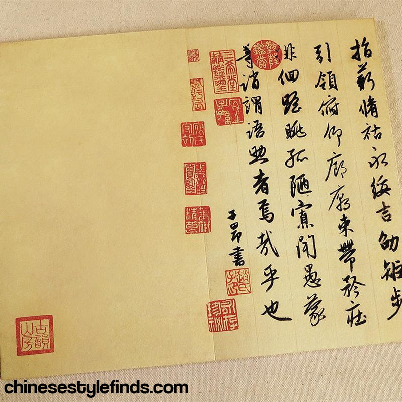 Handmade Antique Chinese Calligraphy Arts Copybook 赵孟頫行书千字文宣纸书法字帖 书法宣纸经折本碑文-Chinese Style Finds™