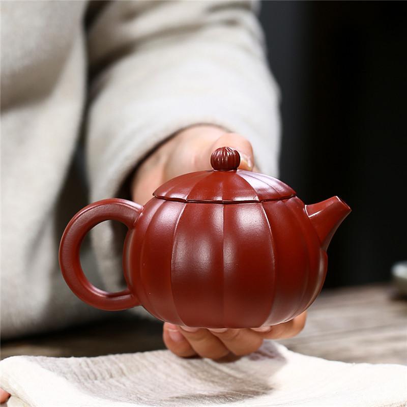 Handmade Yixing 150cc Teapot Purple Clay Zisha Pot Xishi Beauty Tea Pot Red Clay-Chinese Style Finds™