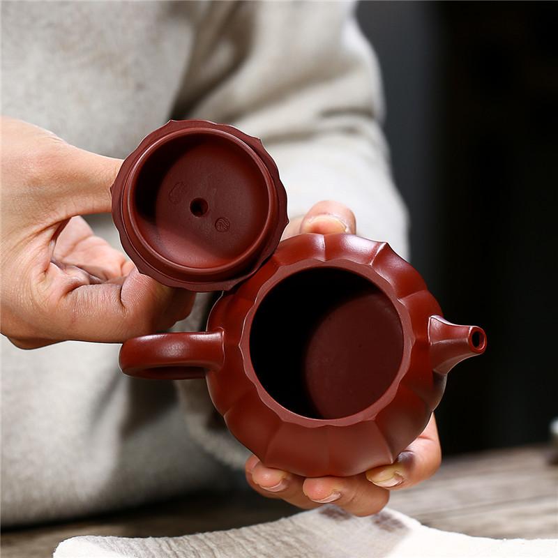 Handmade Yixing 150cc Teapot Purple Clay Zisha Pot Xishi Beauty Tea Pot Red Clay-Chinese Style Finds™