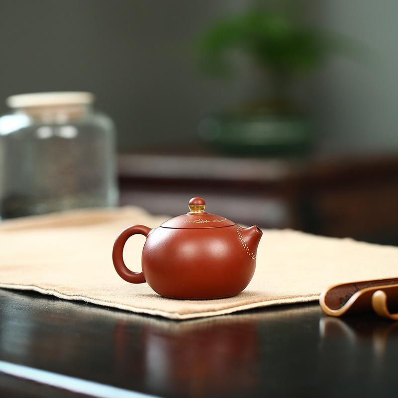 Handmade Yixing Teapot 120cc Purple Clay Zisha Pot Xishi Beauty Tea Pot 7 Holes-Chinese Style Finds™