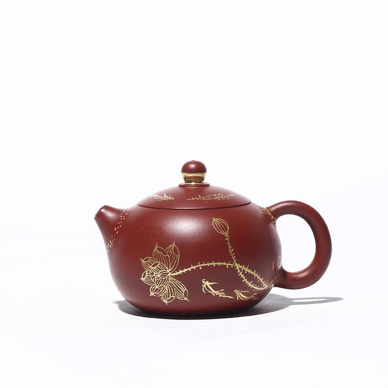 Handmade Yixing Teapot 120cc Purple Clay Zisha Pot Xishi Beauty Tea Pot 7 Holes-Chinese Style Finds™