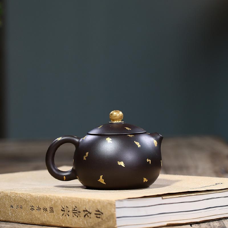 Yixing Purple Clay Teapot Handmade Bamboo Xishi Teapot Filter