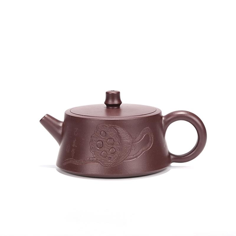 Handmade Yixing Teapot 150cc Purple Clay Zisha Pot Lotus Jinglan Pot-Chinese Style Finds™