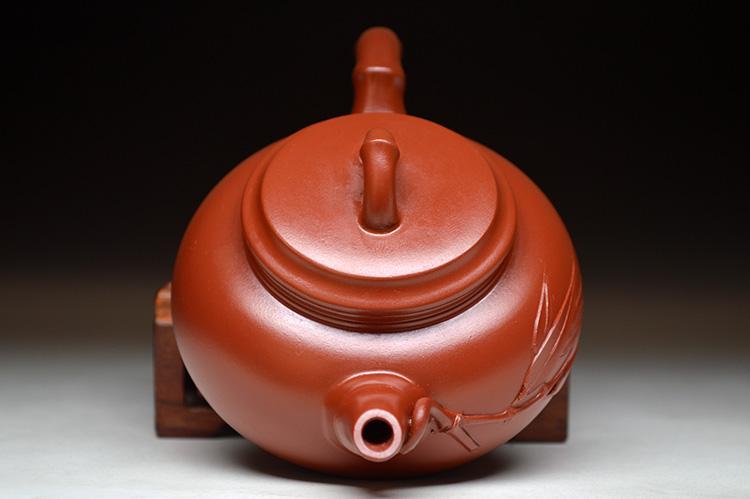 Handmade Yixing Teapot 150cc Purple Clay Zisha Pot Red Clay Bamboo Tea Pot-Chinese Style Finds™