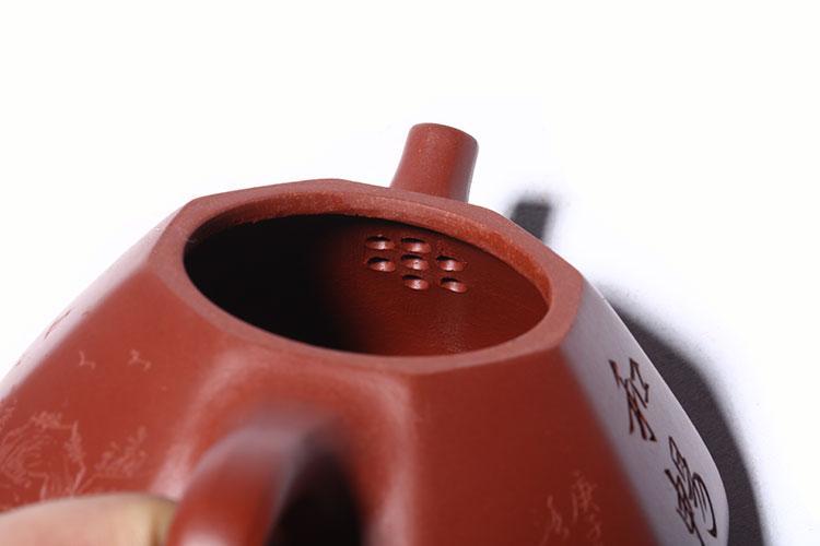 Handmade Yixing Teapot 150cc Purple Clay Zisha Pot Six Square Red Clay Tea Pot-Chinese Style Finds™