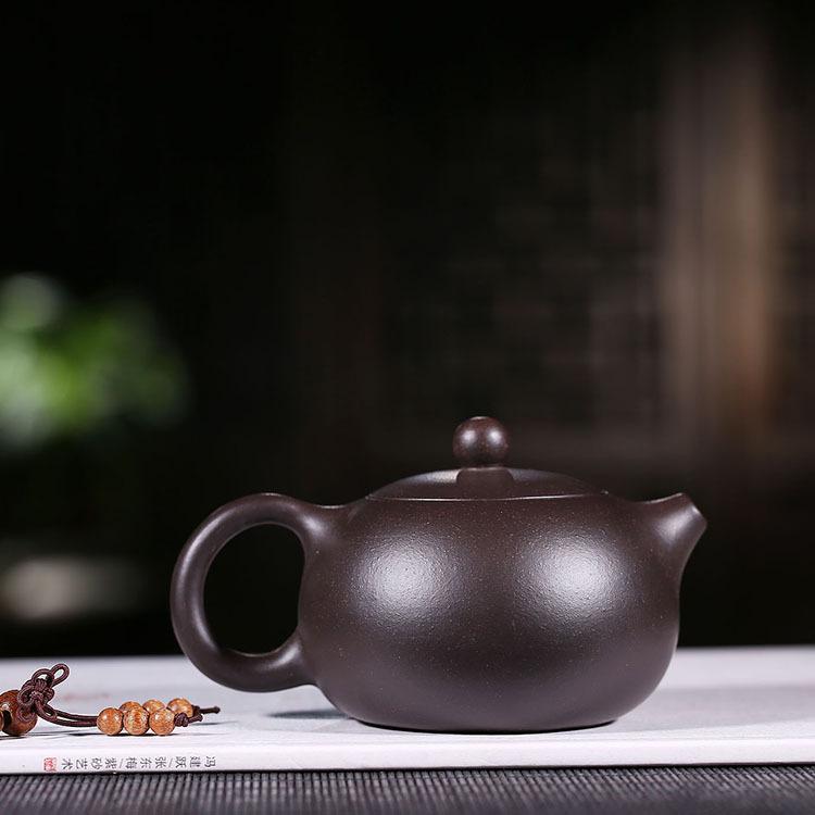 Handmade Yixing Teapot 170cc Purple Clay Zisha Pot Beauty Xishi Black Clay-Chinese Style Finds™