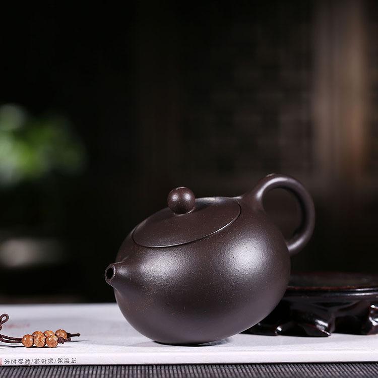 Handmade Yixing Teapot 170cc Purple Clay Zisha Pot Beauty Xishi Black Clay-Chinese Style Finds™