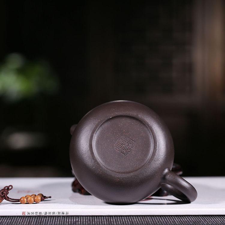 Handmade Yixing Teapot 170cc Purple Clay Zisha Pot Beauty Xishi Black Clay-Chinese Style Finds™