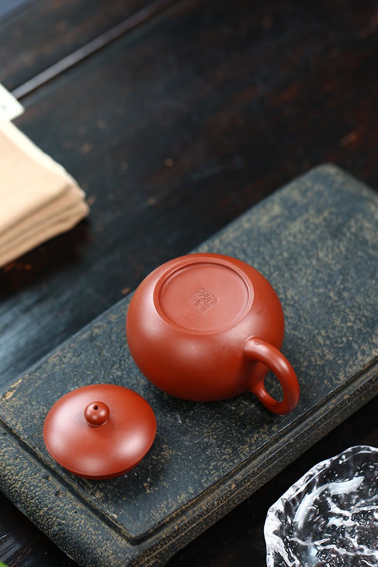 Handmade Yixing Teapot 200cc Purple Clay Zisha Pot Xishi Painting Tea Pot 188 Holes Red Clay-Chinese Style Finds™