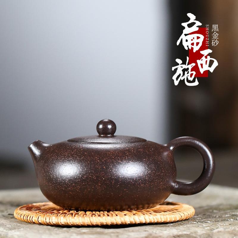 Handmade Yixing Teapot 200cc Purple Clay Zisha Pot Xishi Tea Pot Black Clay-Chinese Style Finds™