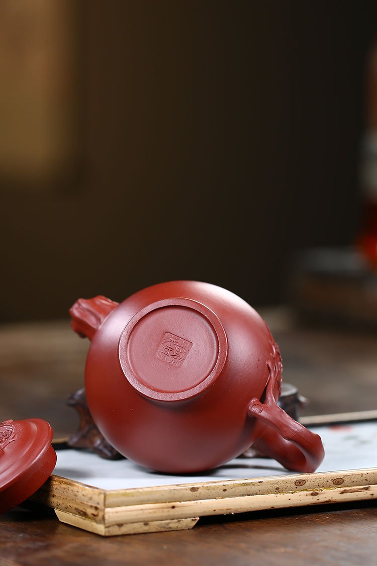 Handmade Yixing Teapot 220cc Purple Clay Zisha Pot Spring Plum Blossom-Chinese Style Finds™