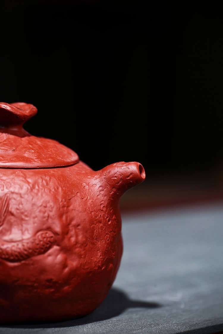 Handmade Yixing Teapot 230cc Purple Clay Zisha Pot Dragon Gongchun Red Clay Tea Pot-Chinese Style Finds™