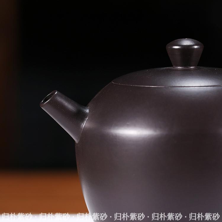 Handmade Yixing Teapot 240cc Purple Clay Zisha Pot Pine Tree Carving Black Clay Tea Pot-Chinese Style Finds™