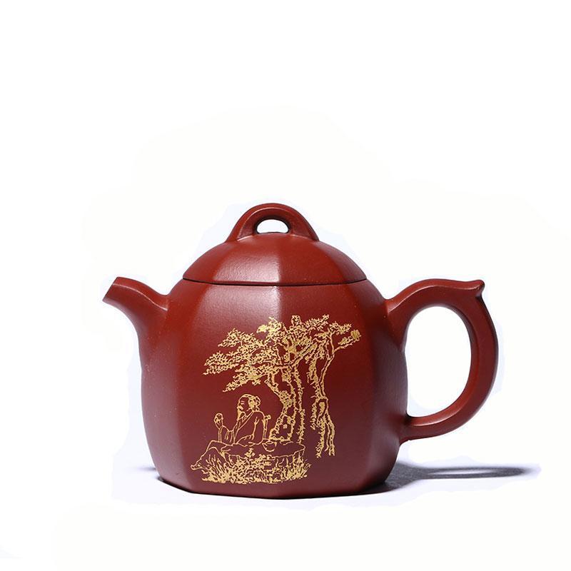 Handmade Yixing Teapot 240cc Purple Clay Zisha Pot Qinquan Pot Painting-Chinese Style Finds™