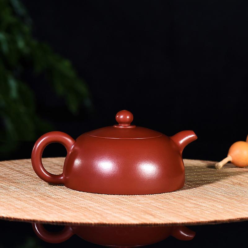 Handmade Yixing Teapot 240cc Purple Clay Zisha Pot Red Dahongpao Half Moon Pot-Chinese Style Finds™