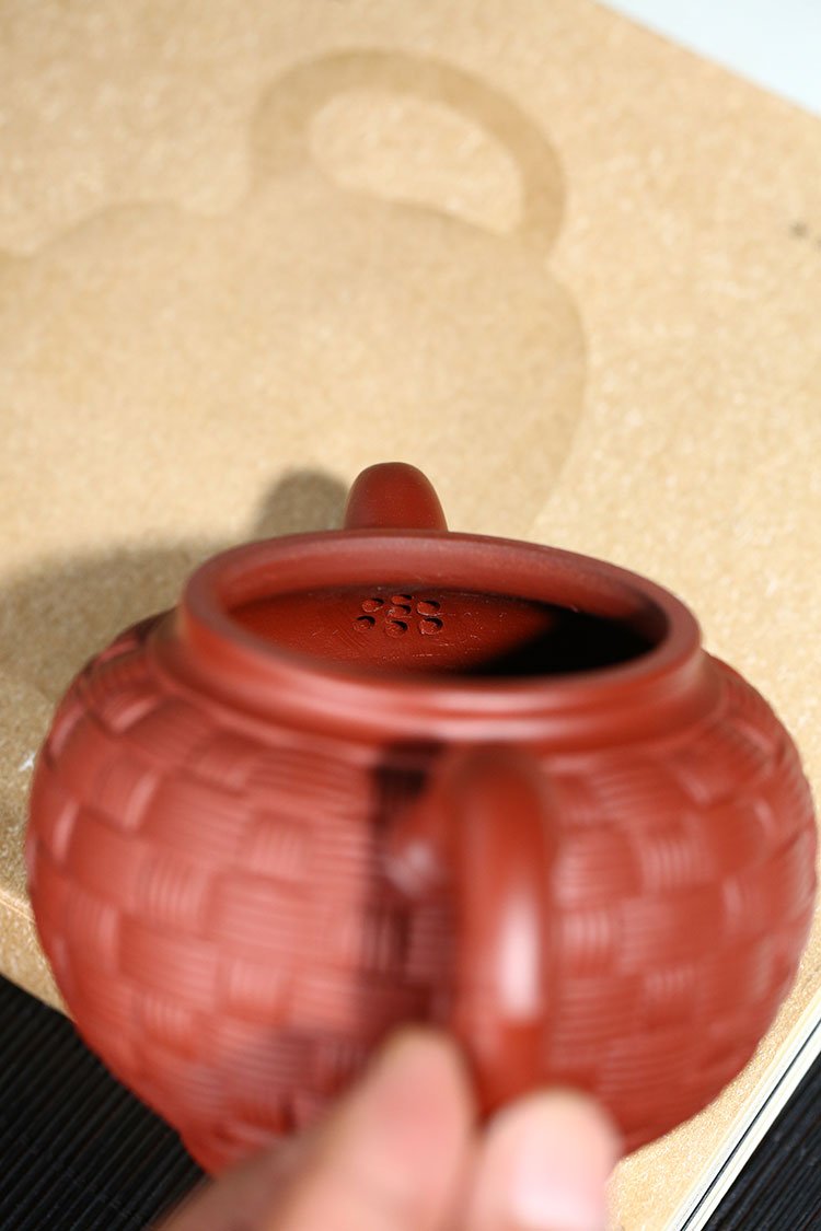 Handmade Yixing Teapot 300cc Purple Clay Zisha Pot Bamboo Shape Red Clay Tea Pot-Chinese Style Finds™