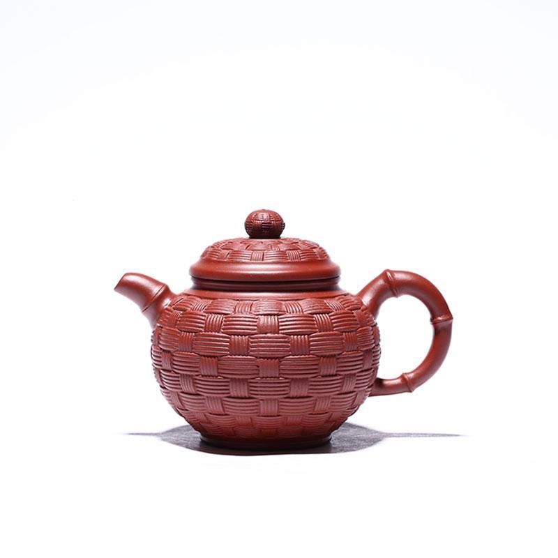 Handmade Yixing Teapot 300cc Purple Clay Zisha Pot Bamboo Shape Red Clay Tea Pot-Chinese Style Finds™