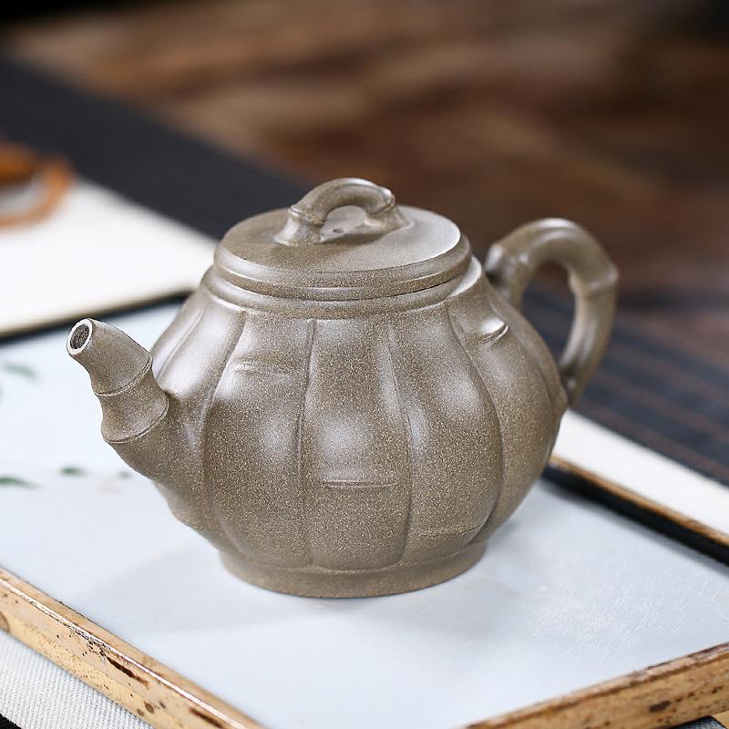 Handmade Yixing Teapot 310cc Purple Clay Zisha Pot Bamboo Duan Clay Tea Pot-Chinese Style Finds™