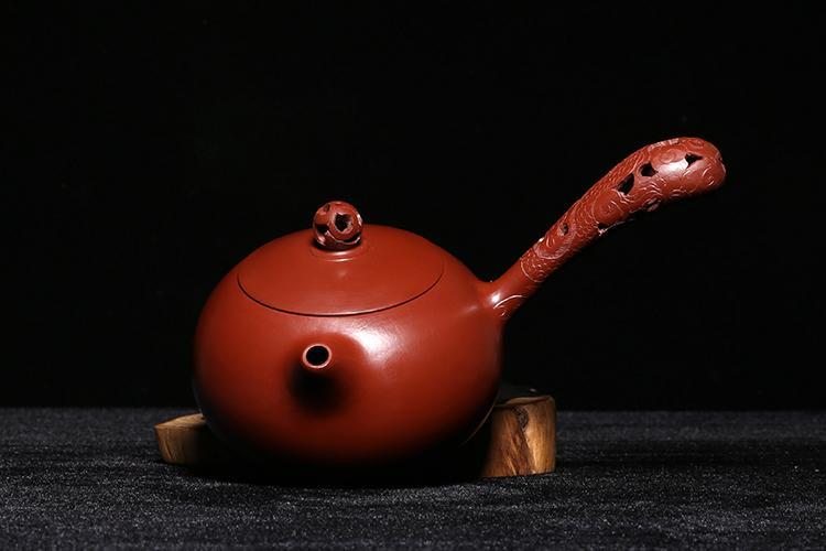 Handmade Yixing Teapot 580cc Purple Clay Zisha Pot With Handle Dahongpao Pot-Chinese Style Finds™