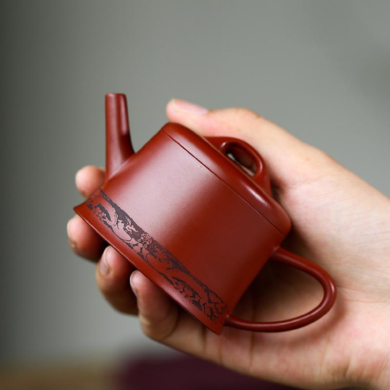 Handmade Yixing Teapot 80cc Purple Clay Zisha Pot 10 Holes-Chinese Style Finds™